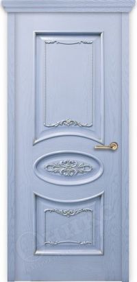 межкомнатная дверь Оникс «Эллипс с декором» (глухая, Эмаль голубая)